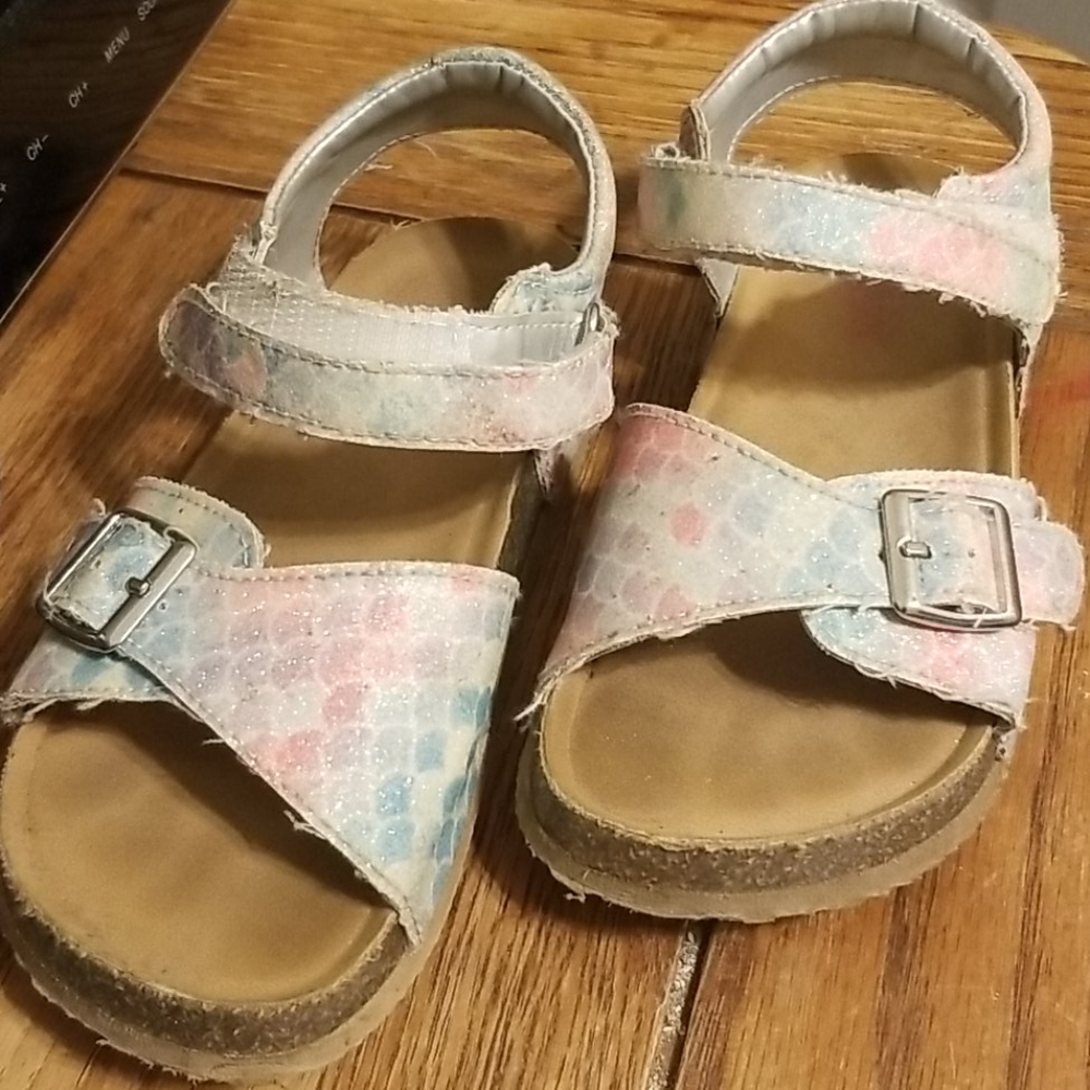 Girls Sugar size 11 glitter mermaid sandals